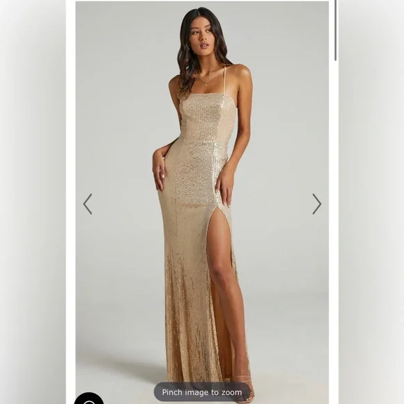 magic hour maxi dress in gold sequin Gold Maxi Dress – Stunning Sequined Gown main image 1